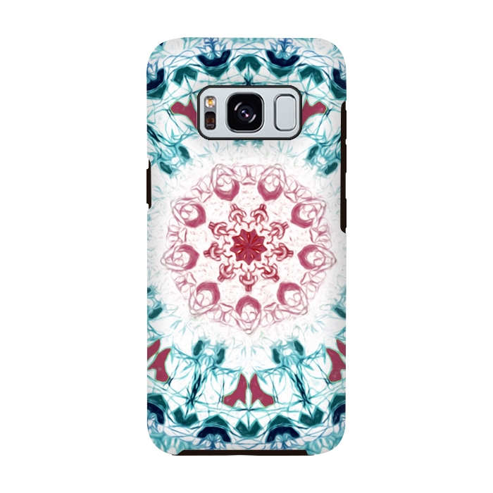 Galaxy S8 StrongFit Blush & Teal Mandala  by Tigatiga