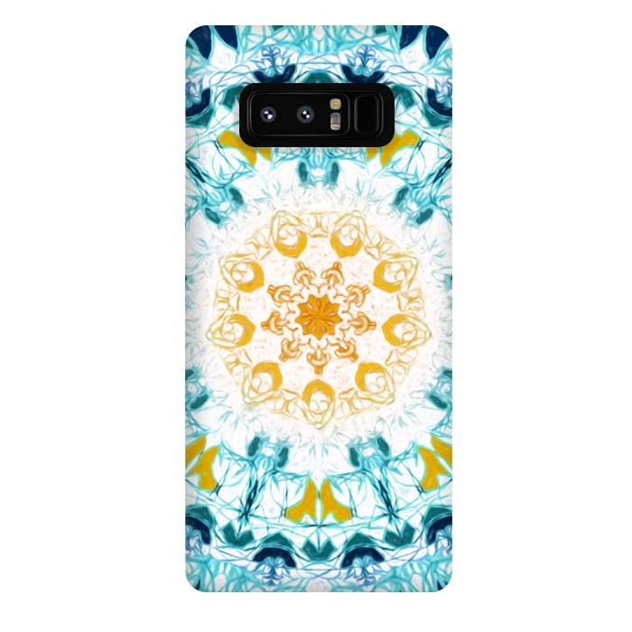Galaxy Note 8 StrongFit Mustard & Teal Mandala  by Tigatiga