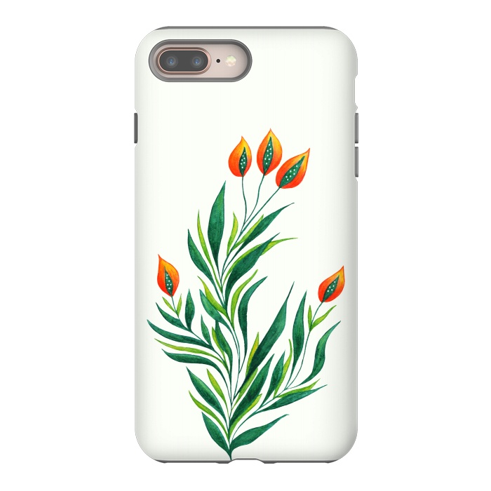 iPhone 7 plus StrongFit Green Plant With Orange Buds by Boriana Giormova