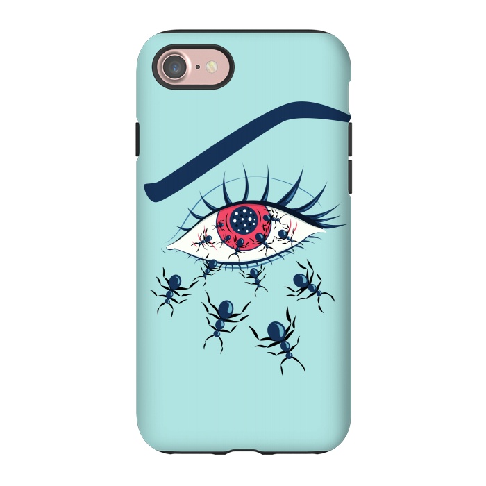 iPhone 7 StrongFit Weird Creepy Red Eye With Crawling Ants by Boriana Giormova