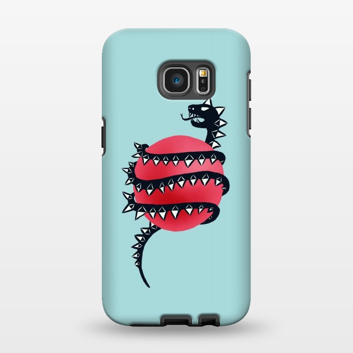 Galaxy S7 EDGE StrongFit Cool Evil Black Dragon Snake Monster by Boriana Giormova