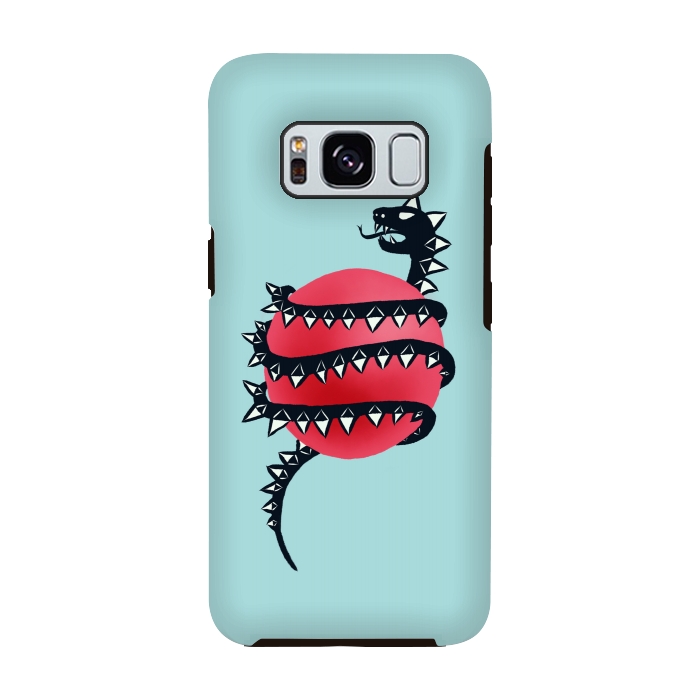 Galaxy S8 StrongFit Cool Evil Black Dragon Snake Monster by Boriana Giormova