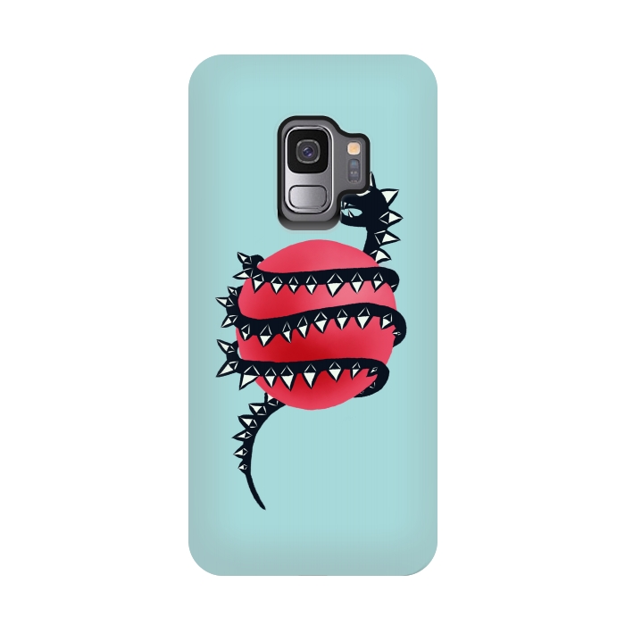 Galaxy S9 StrongFit Cool Evil Black Dragon Snake Monster by Boriana Giormova