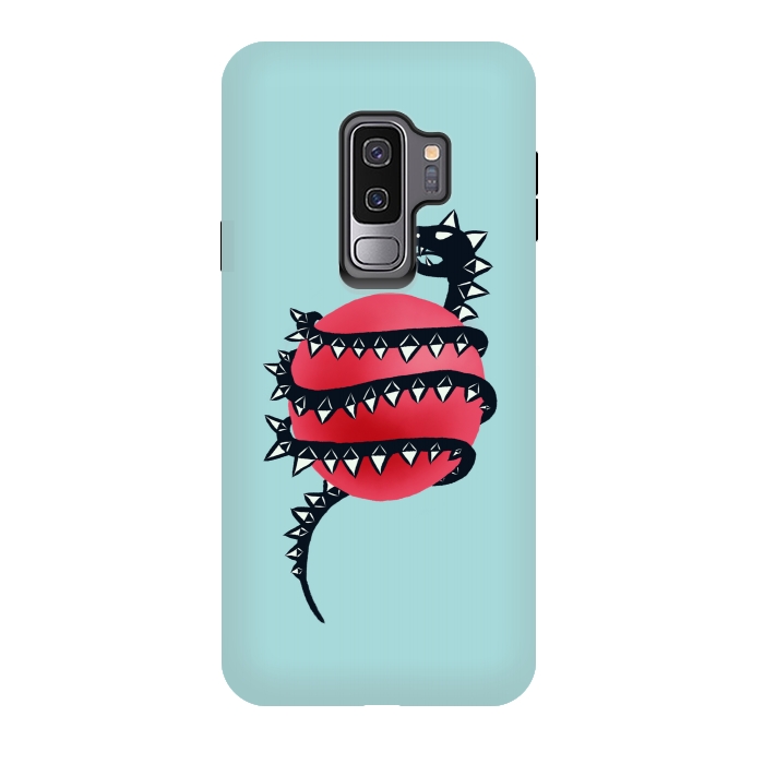 Galaxy S9 plus StrongFit Cool Evil Black Dragon Snake Monster by Boriana Giormova