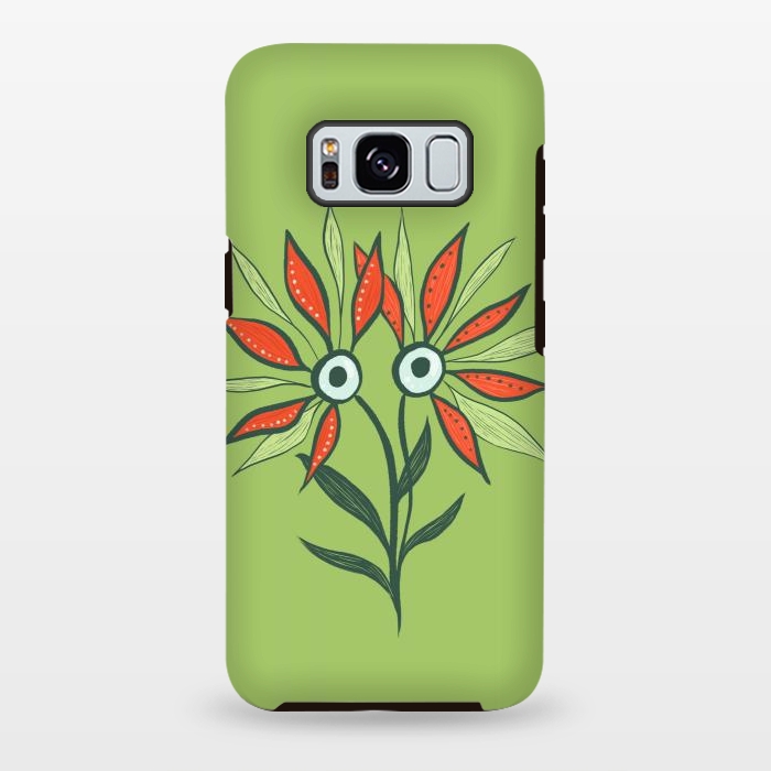 Galaxy S8 plus StrongFit Cute Eyes Character Flower Monster by Boriana Giormova