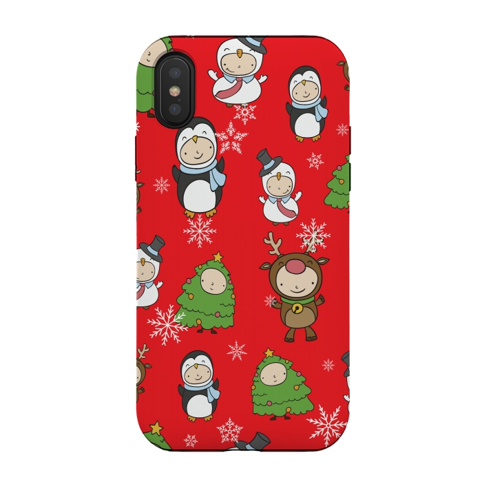 iPhone Xs / X StrongFit Children Christmas Costumes Pattern 2 by Bledi