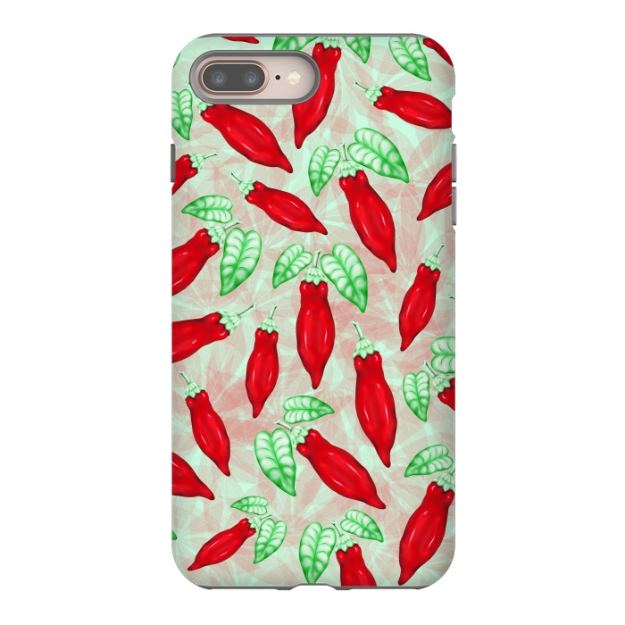 iPhone 7 plus StrongFit Red Hot Chilli Pepper Pattern Food Art by BluedarkArt