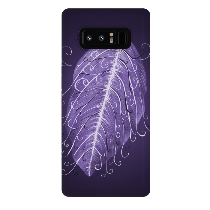 Galaxy Note 8 StrongFit Violet Swirly Leaf by Boriana Giormova