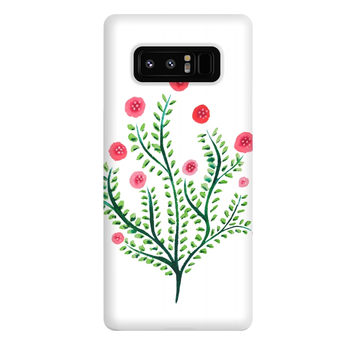 Galaxy Note 8 StrongFit Spring Plant In Pink And Green by Boriana Giormova