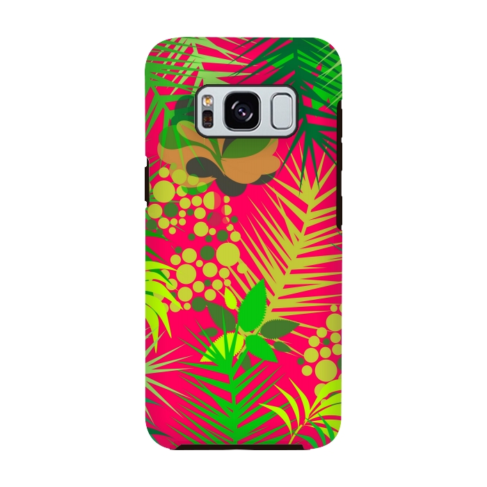 Galaxy S8 StrongFit pink tropical pattern by MALLIKA