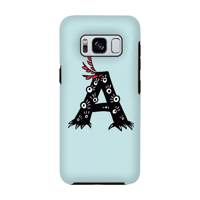 Galaxy S8 StrongFit Letter A Funny Monster Drawing by Boriana Giormova