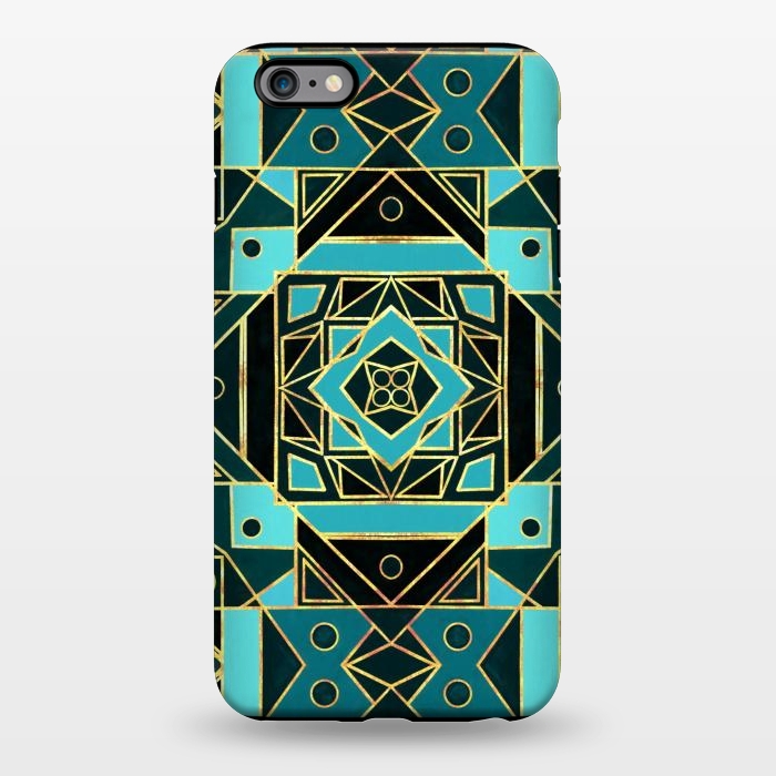 iPhone 6/6s plus StrongFit Gold & Teal Art Deco  by Tigatiga