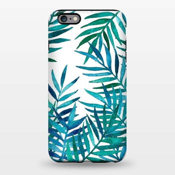 iPhone 6/6s plus StrongFit Watercolor Palm Leaves on White by Micklyn Le Feuvre