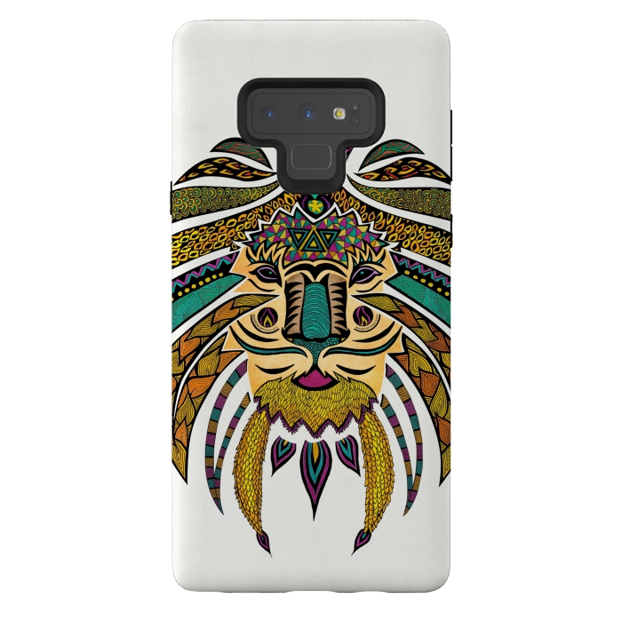 Galaxy Note 9 StrongFit Emperor Tribal Lion by Pom Graphic Design