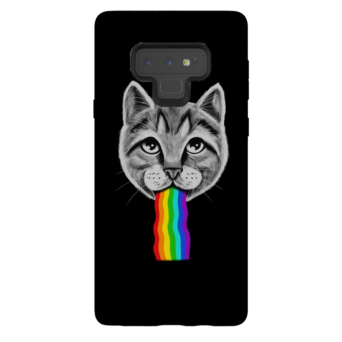 Galaxy Note 9 StrongFit Cat rainbow by Coffee Man