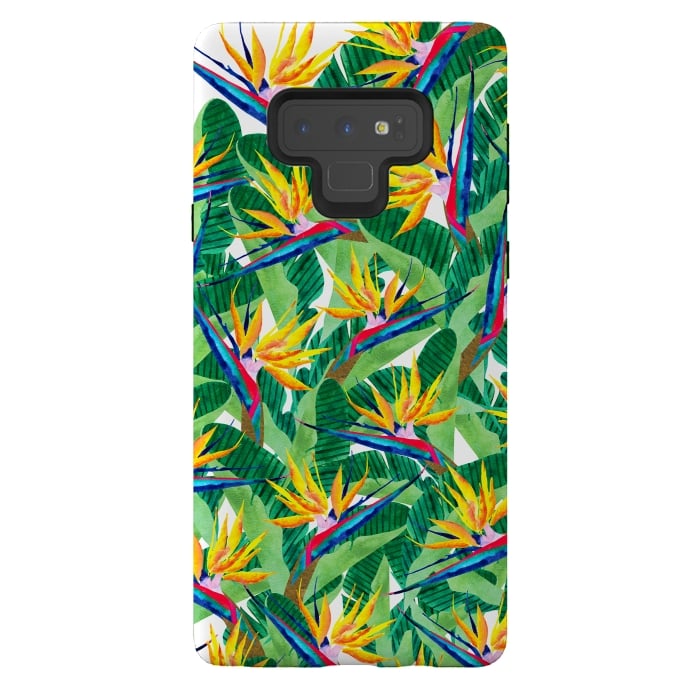 Galaxy Note 9 StrongFit Summer Strelitzia by Amaya Brydon