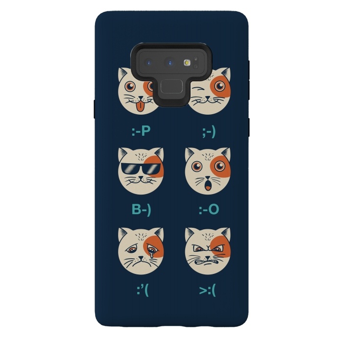 Galaxy Note 9 StrongFit Cat Emoticon by Coffee Man