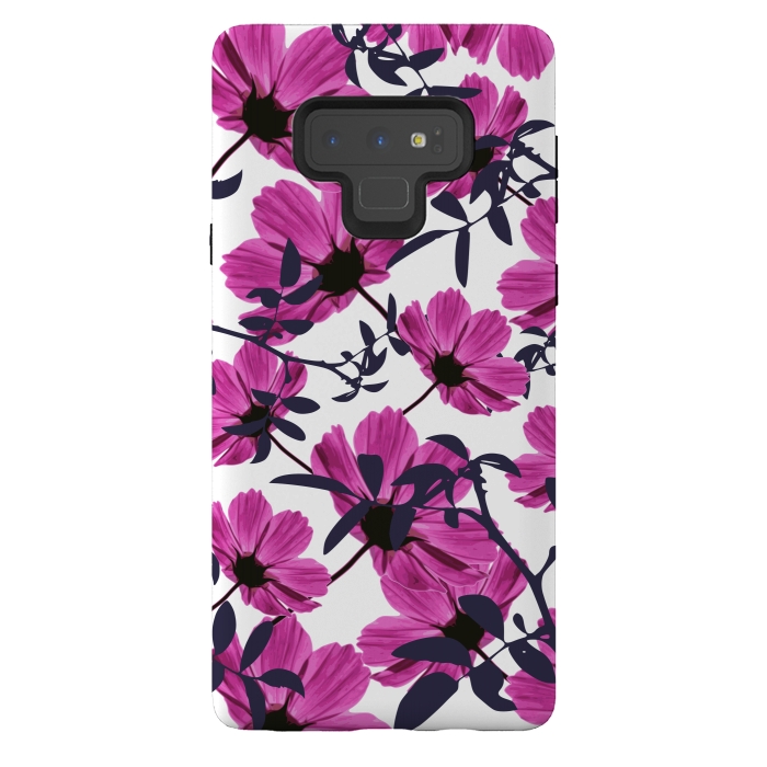 Galaxy Note 9 StrongFit Floral Explorers  (White)  by Zala Farah