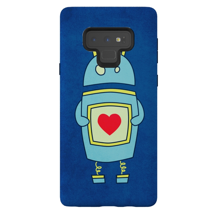 Galaxy Note 9 StrongFit Clumsy Cute Robot With Heart by Boriana Giormova