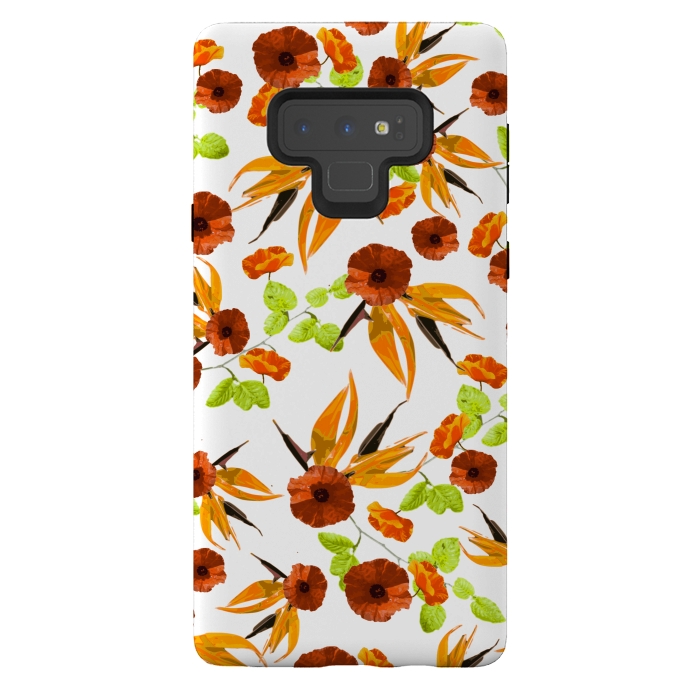 Galaxy Note 9 StrongFit Orange Poppy Star by Zala Farah