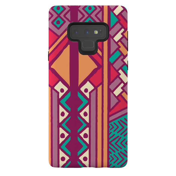 Galaxy Note 9 StrongFit Tribal ethnic geometric pattern 001 by Jelena Obradovic