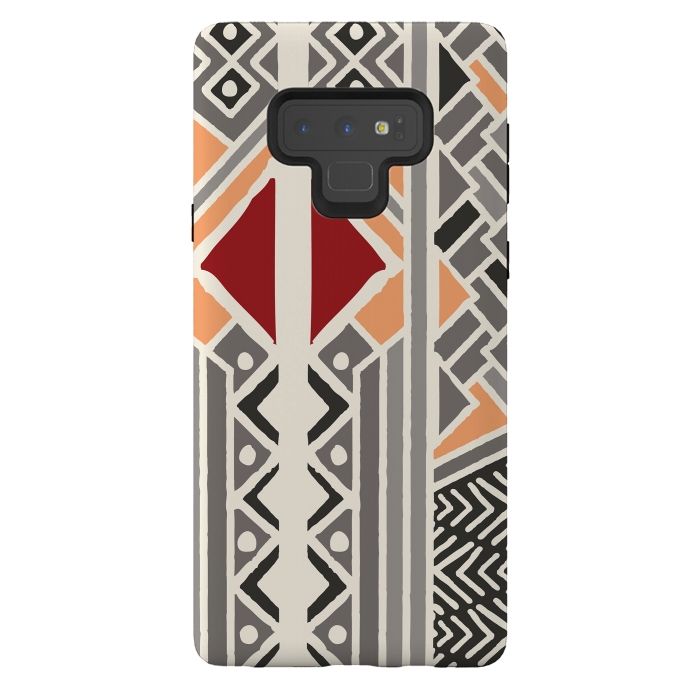 Galaxy Note 9 StrongFit Tribal ethnic geometric pattern 034 by Jelena Obradovic