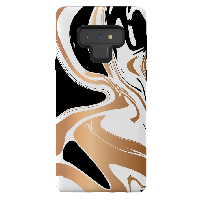 Galaxy Note 9 StrongFit Black and Gold Marble 027 by Jelena Obradovic