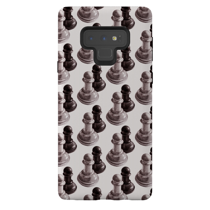 Galaxy Note 9 StrongFit Pencil Drawn Chess Pawns Pattern by Boriana Giormova