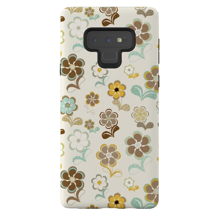 Galaxy Note 9 StrongFit 60s Flowers by Paula Ohreen