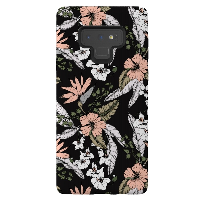 Galaxy Note 9 StrongFit Exotic flowering dark by Mmartabc