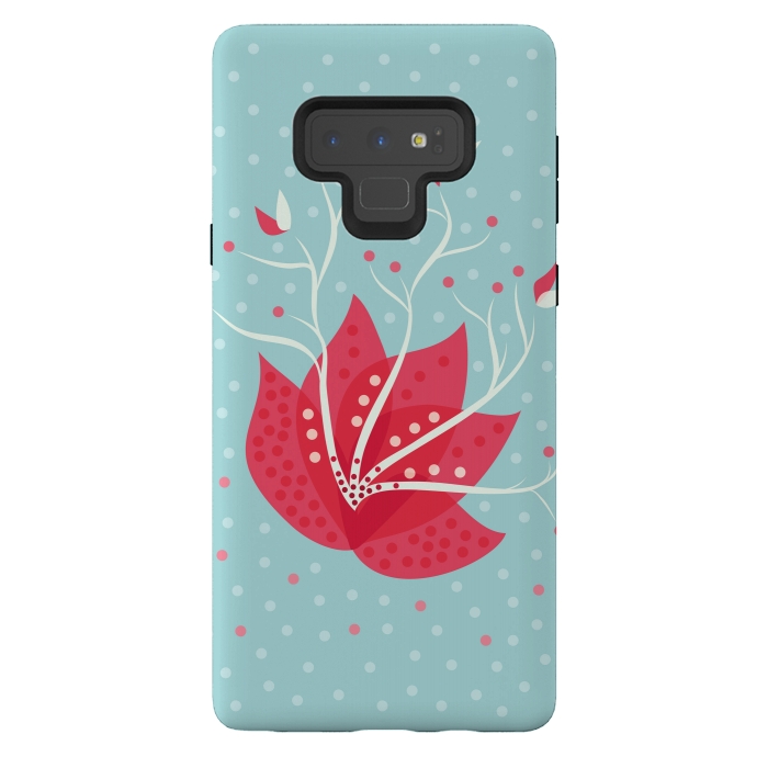 Galaxy Note 9 StrongFit Exotic Pink Winter Flower by Boriana Giormova