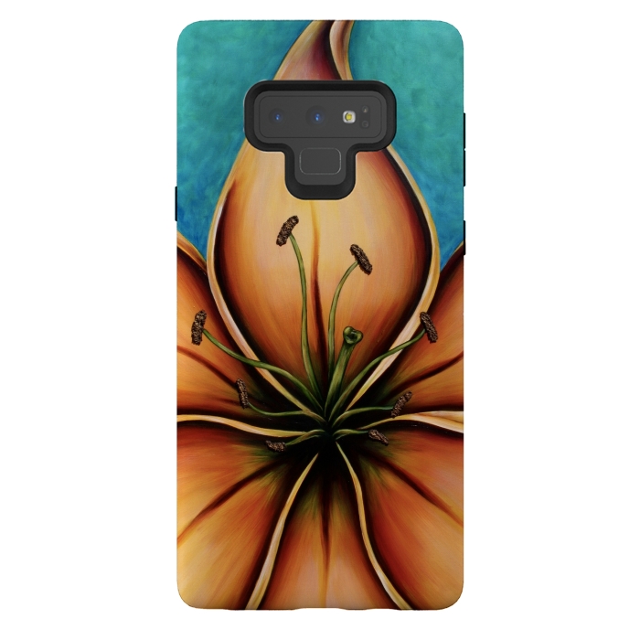 Galaxy Note 9 StrongFit Fire Lily  by Denise Cassidy Wood