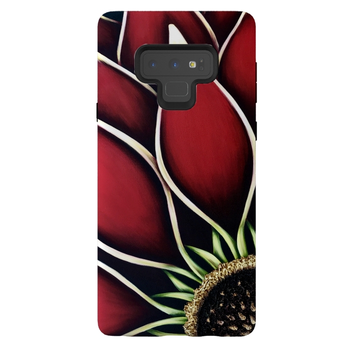 Galaxy Note 9 StrongFit Red Dahlia by Denise Cassidy Wood