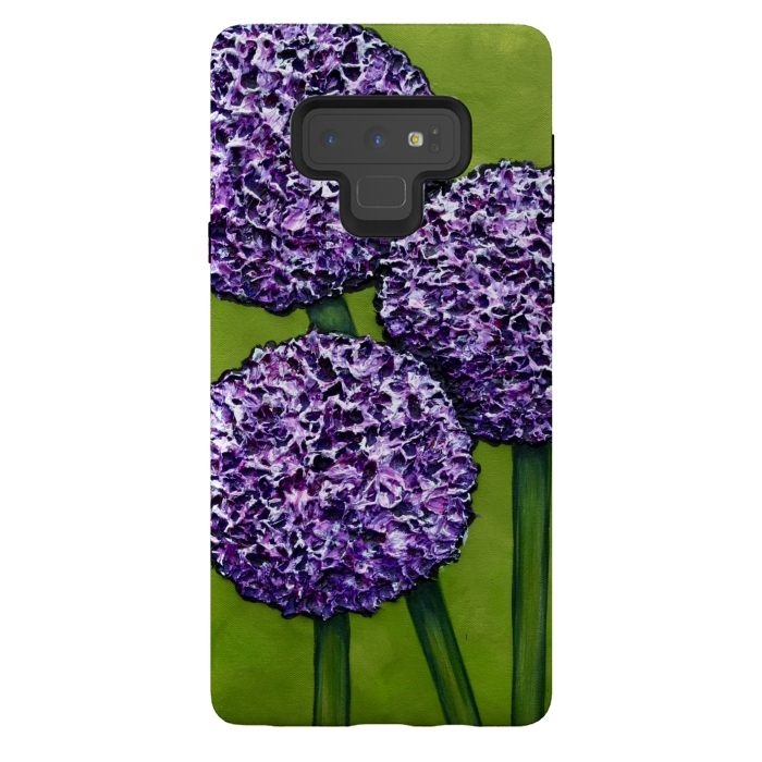Galaxy Note 9 StrongFit Purple Allium by Denise Cassidy Wood