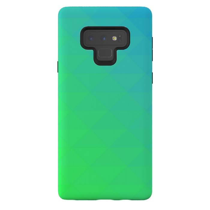 Galaxy Note 9 StrongFit blue green triangle pattern by MALLIKA
