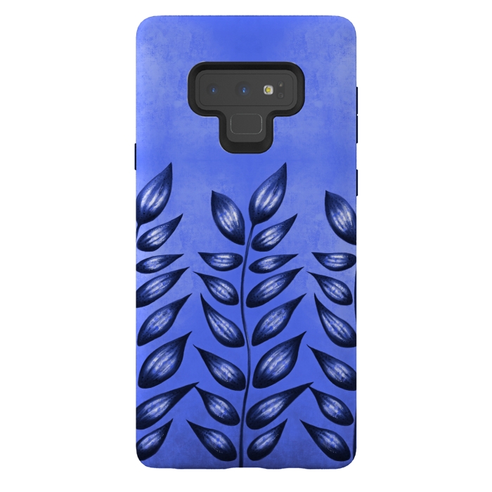 Galaxy Note 9 StrongFit Beautiful Decorative Blue Plant With Pointy Leaves by Boriana Giormova
