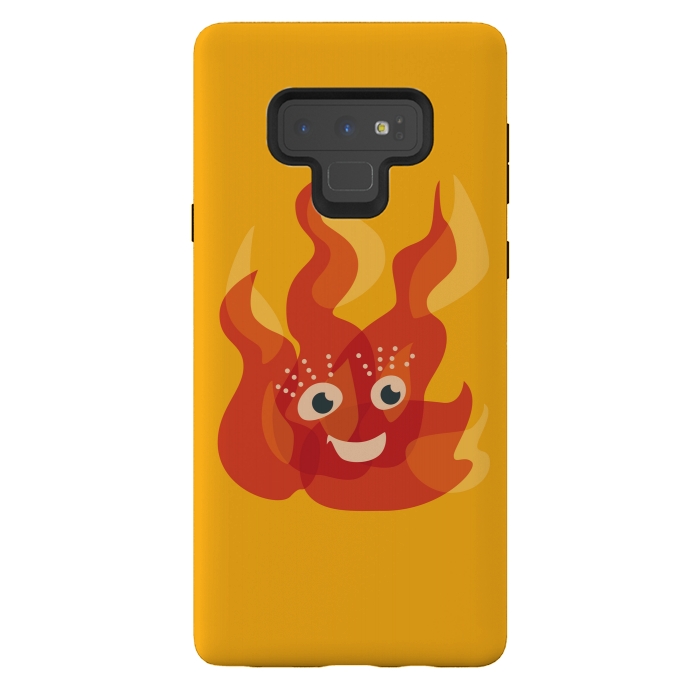 Galaxy Note 9 StrongFit Happy Burning Fire Flame Character by Boriana Giormova