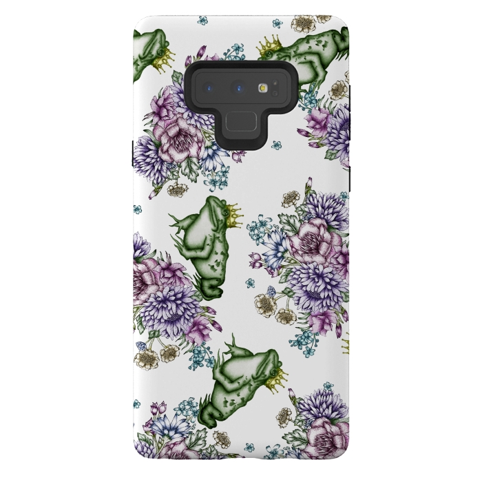 Galaxy Note 9 StrongFit Frog Prince Floral Pattern by ECMazur 