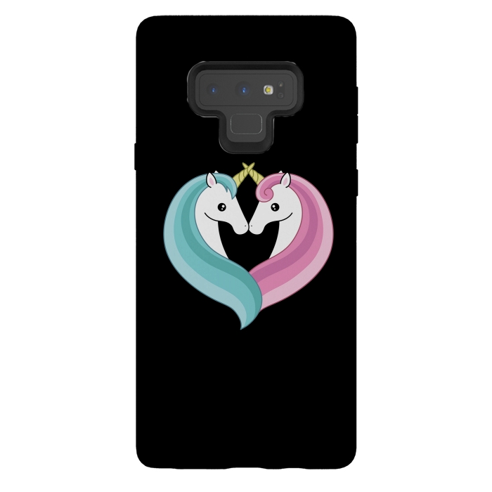 Galaxy Note 9 StrongFit Unicorn heart by Laura Nagel