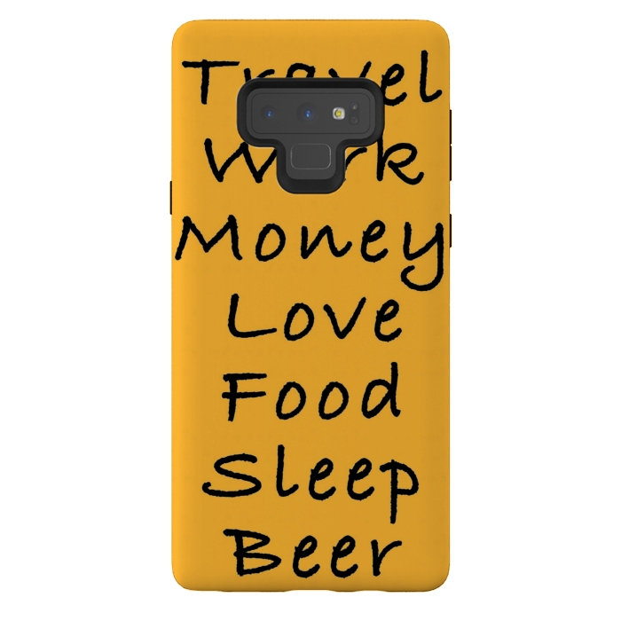 Galaxy Note 9 StrongFit travel work money love food sleep by MALLIKA