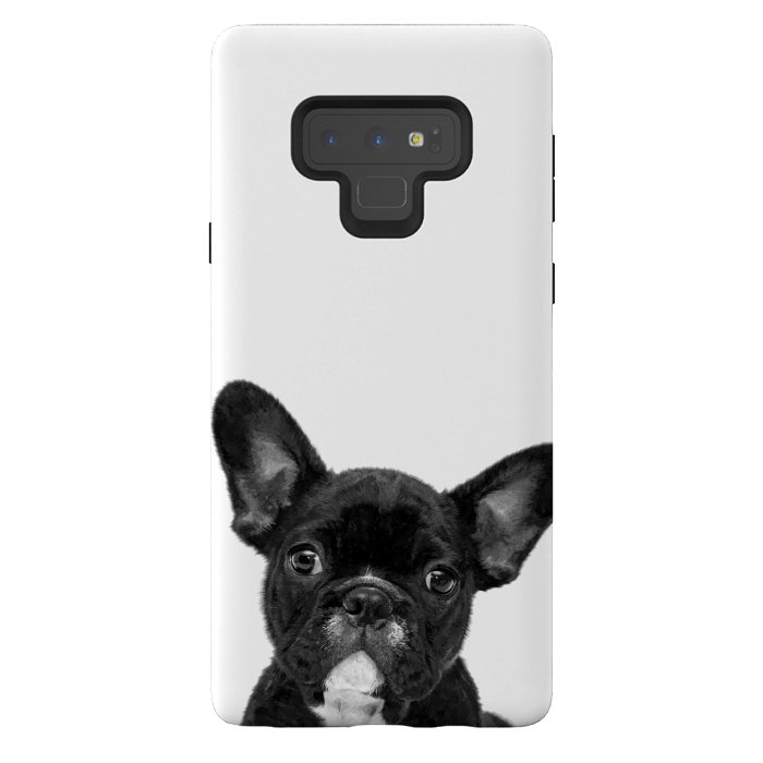 Galaxy Note 9 StrongFit Black and White French Bulldog by Alemi