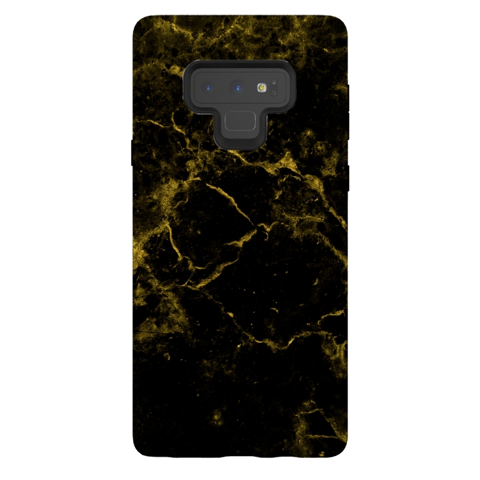 Galaxy Note 9 StrongFit Black and Gold Marble by Alemi