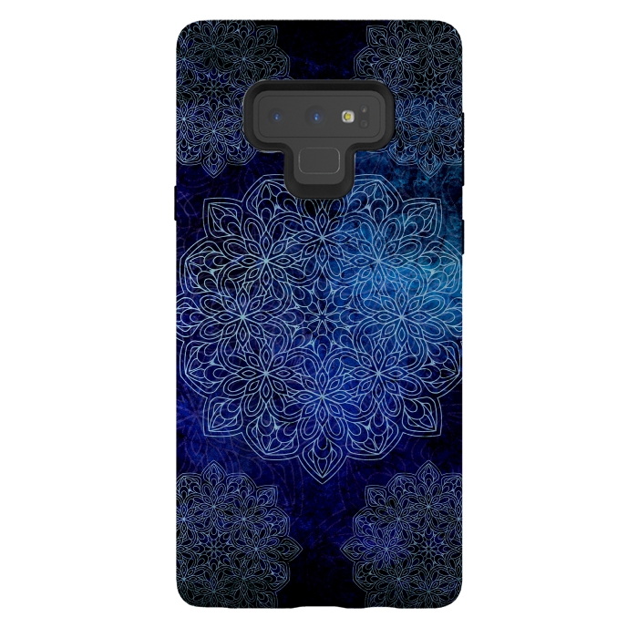 Galaxy Note 9 StrongFit Blue Mandala  by Rossy Villarreal