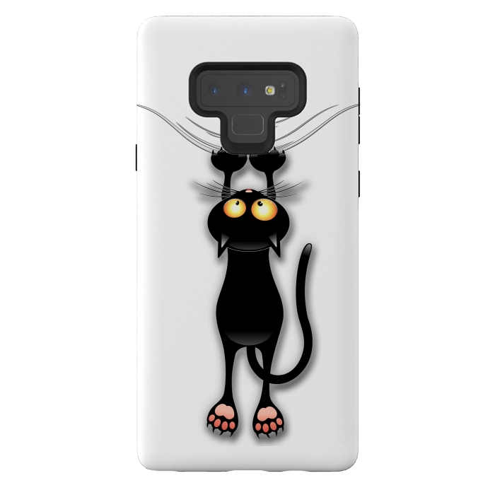 Galaxy Note 9 StrongFit Fun and Naughty Cat Falling Down  by BluedarkArt