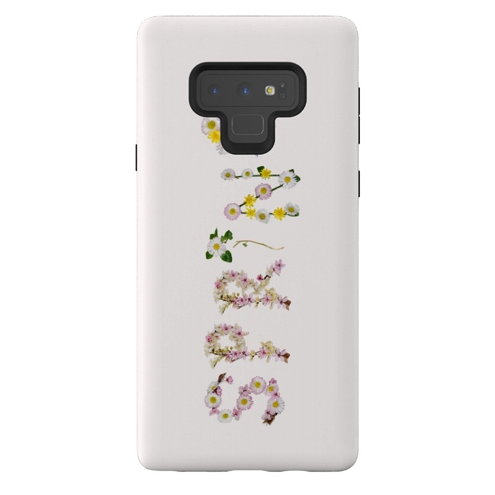 Galaxy Note 9 StrongFit Spring - Flower Typography  by  Utart