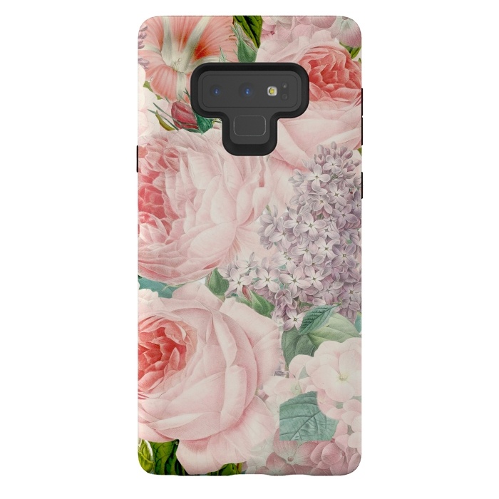 Galaxy Note 9 StrongFit Pink Retro Watercolor Roses by  Utart