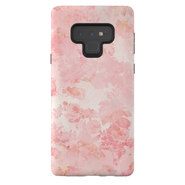 Galaxy Note 9 StrongFit Vintage Roses in Pink - Pattern by  Utart