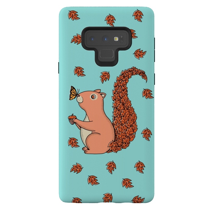 Galaxy Note 9 StrongFit Squirrel and Butterfly by Coffee Man