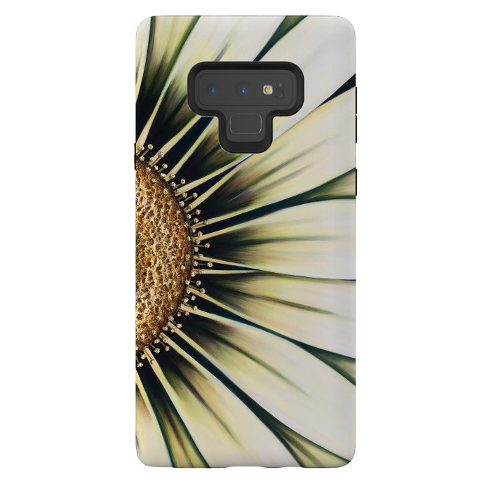 Galaxy Note 9 StrongFit White Gazania by Denise Cassidy Wood