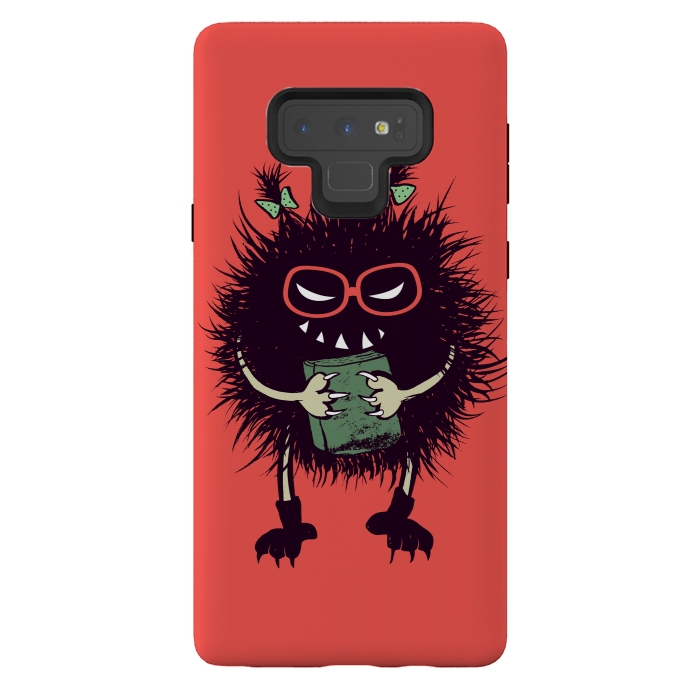 Galaxy Note 9 StrongFit Geek Evil Bug Character Loves Reading by Boriana Giormova